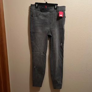 XL Spanx Vintage Grey Distressed Skinny Jeans